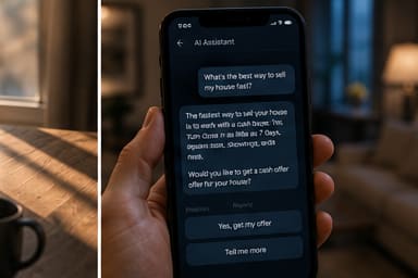 Motivated seller asking an AI chat assistant how to sell a house fast
