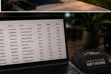 Cash buyers list spreadsheet for a real estate wholesaler