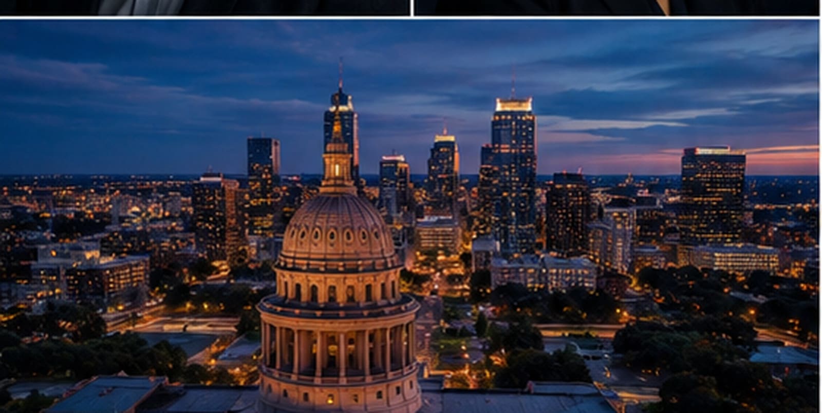 Austin Texas skyline, headquarters of The Transaction Platform