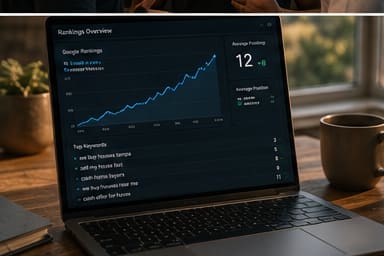 Google rankings report for real estate investor keywords