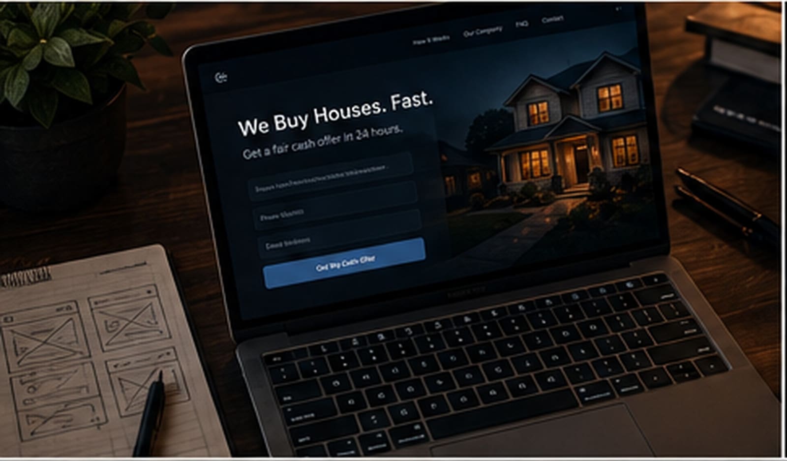 We buy houses website and cash offer funnel design