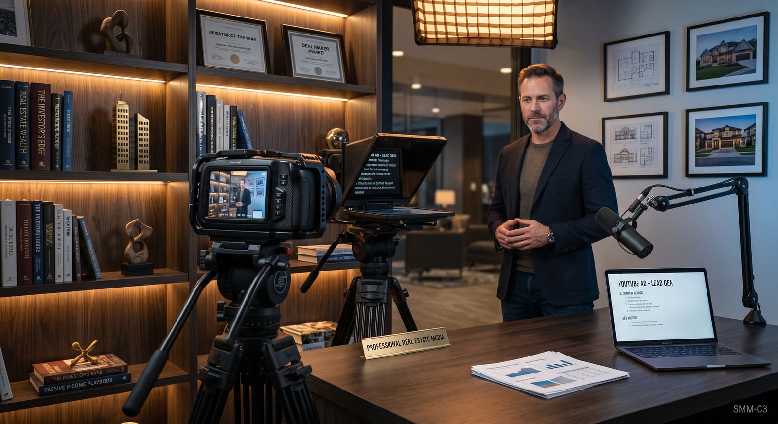 Recording studio setup for real estate investor YouTube videos