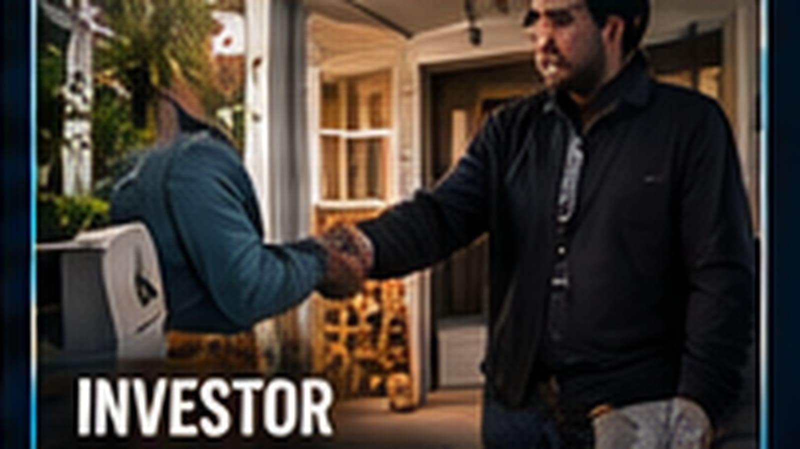 YouTube thumbnail of an investor shaking hands on a porch