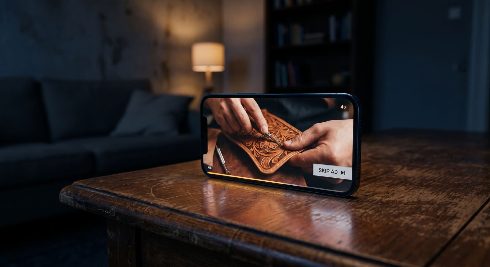 YouTube ad playing on a phone for a real estate investor campaign
